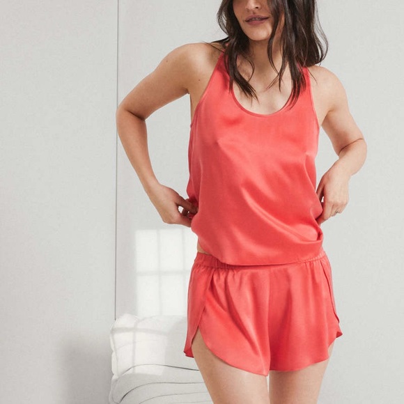 Lunya Washable Silk Set Coral Small - Picture 1 of 11
